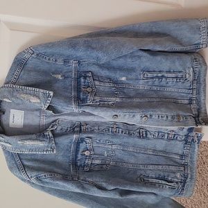 Distressed Jean jacket size XL